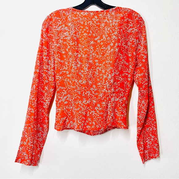 H&M Floral Wrap Front Long Sleeve Shirt - Picture 3 of 4